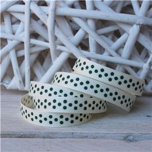 Christmas Ribbon - Forest Dots